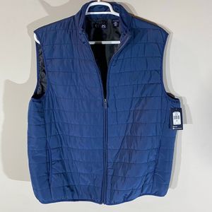 Chaps Men's Rustic Navy Quilted Packable Vest Full Zip Sleeveless Men’s Size XXL